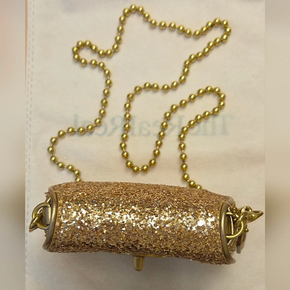 Coach Gold Mini Bag Sparkling Saddle Design - Picture 5 of 5